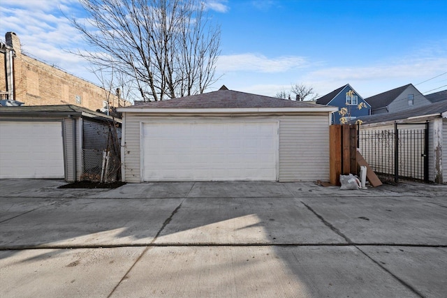 view of garage