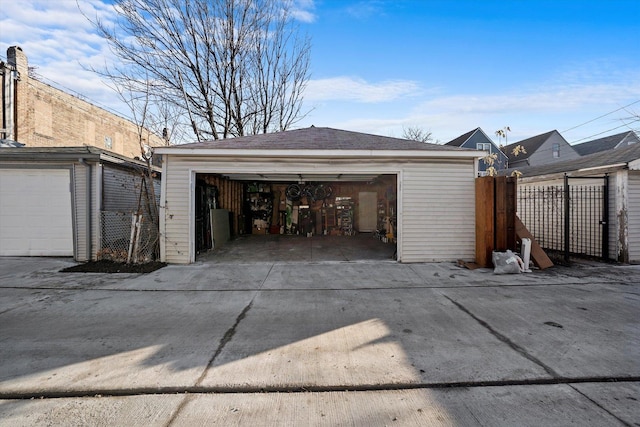 view of garage