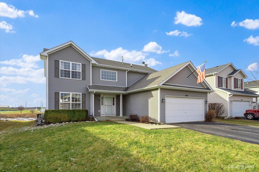 view of front of home with a front yard