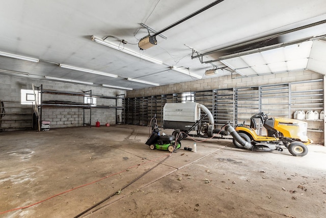 1903 Richton Rd, Steger, IL 60475 - garage with a garage door opener and concrete block wall