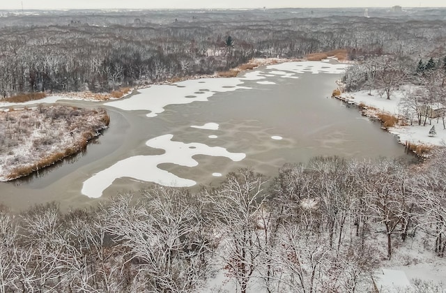 1903 Richton Rd, Steger, IL 60475 - snowy aerial view featuring a water view