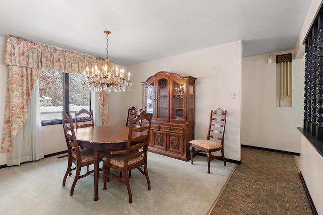 1903 Richton Rd, Steger, IL 60475 - dining area featuring a chandelier and baseboards