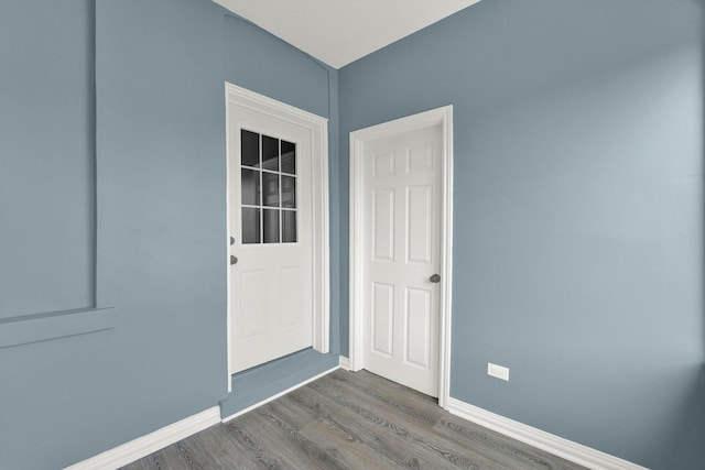 interior space featuring dark wood-type flooring