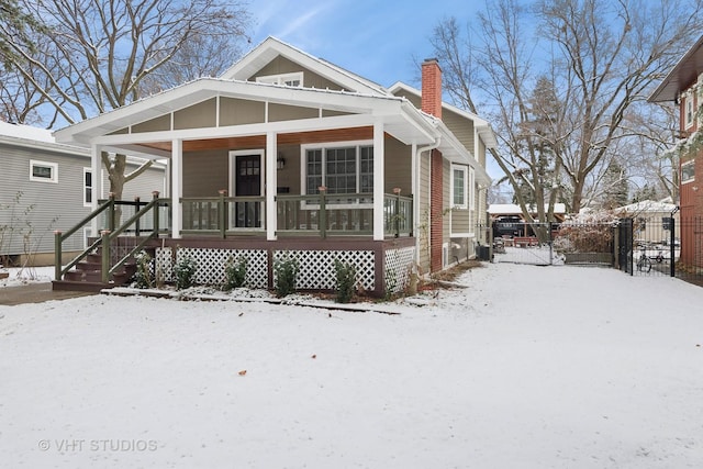 bungalow-style home featuring covered porch