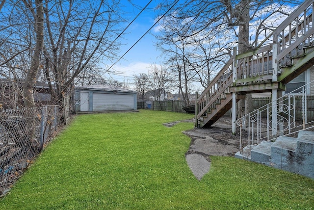 view of yard featuring a deck