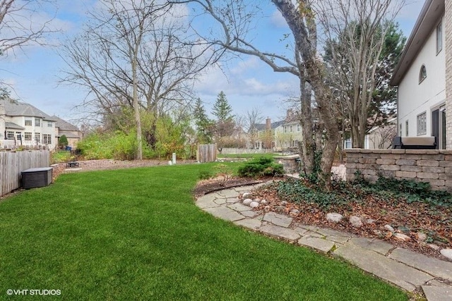 view of yard with fence