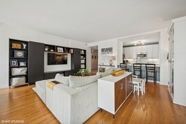 living room featuring light hardwood / wood-style flooring