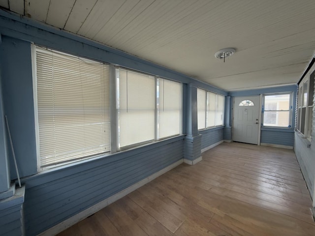 view of unfurnished sunroom