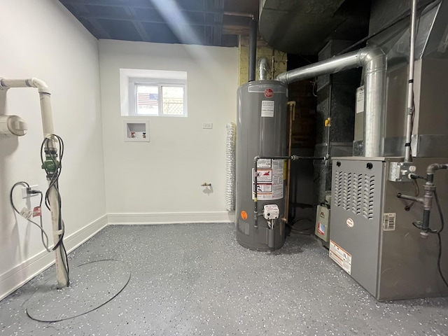 utilities with heating unit and water heater