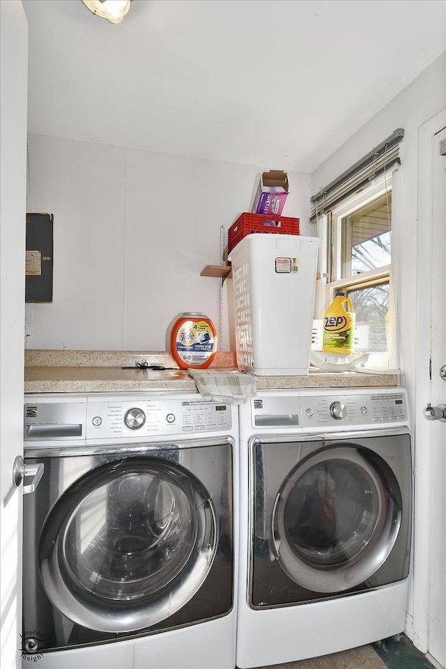 washroom featuring separate washer and dryer