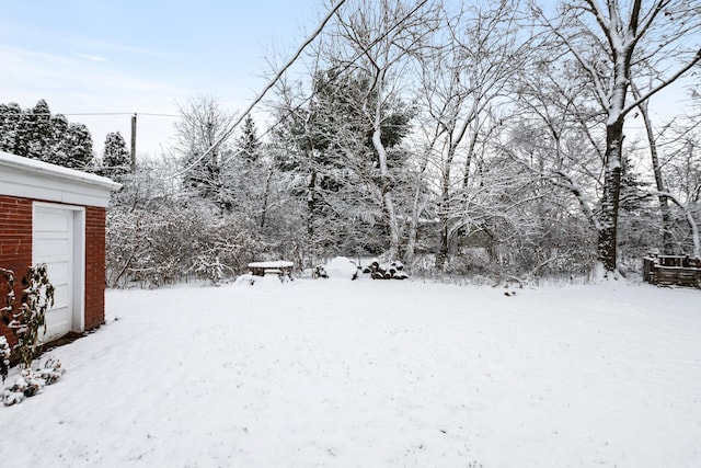 view of snowy yard