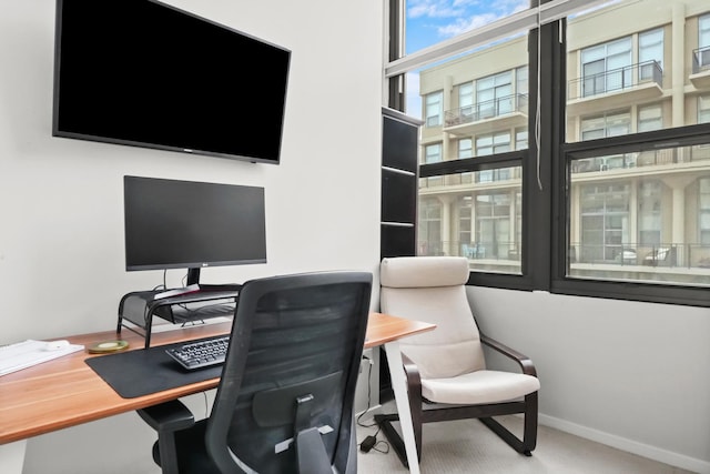 view of carpeted office