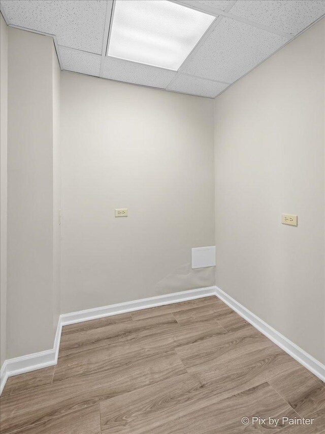 1154 Dovercliff Way, Crystal Lake, IL 60014 - empty room featuring a drop ceiling and wood finished floors