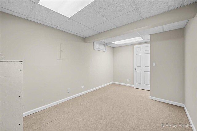 1154 Dovercliff Way, Crystal Lake, IL 60014 - finished below grade area with a paneled ceiling and carpet