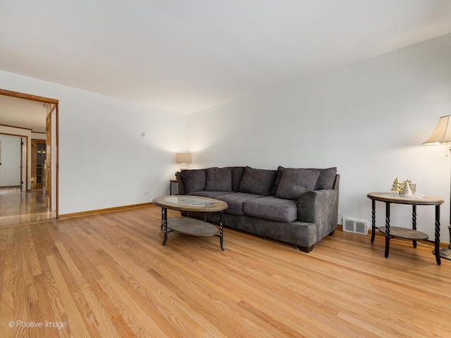 living room featuring light hardwood / wood-style floors