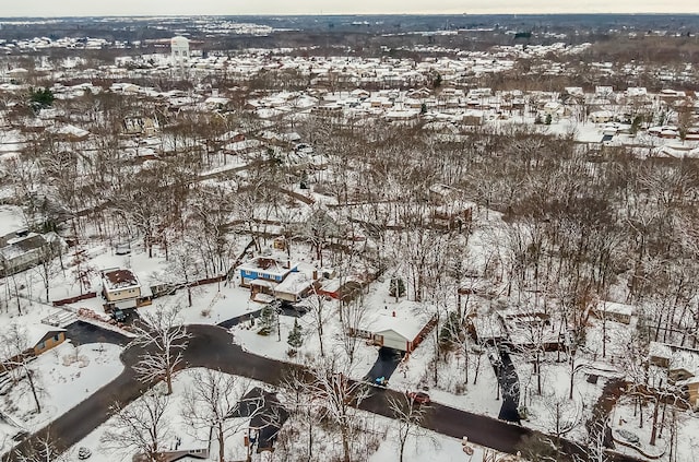 view of snowy aerial view