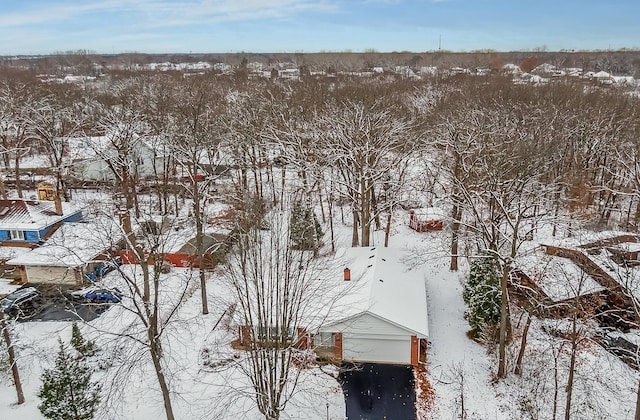 view of snowy aerial view