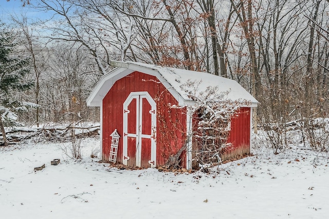 view of snow covered structure