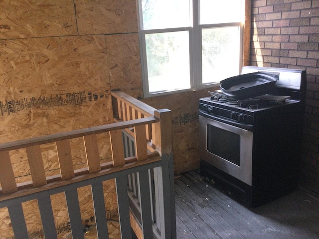 kitchen with stainless steel gas stove