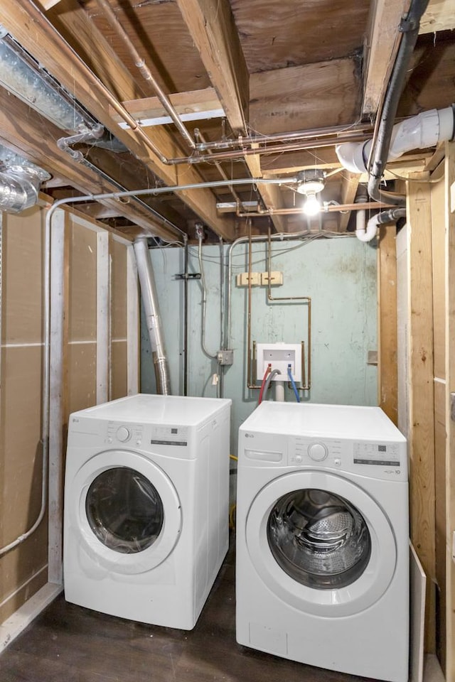 laundry room featuring washing machine and clothes dryer