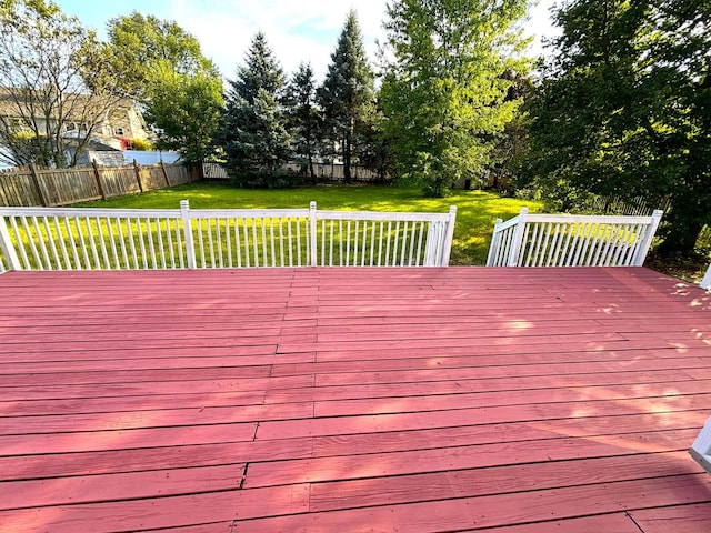 deck featuring a yard