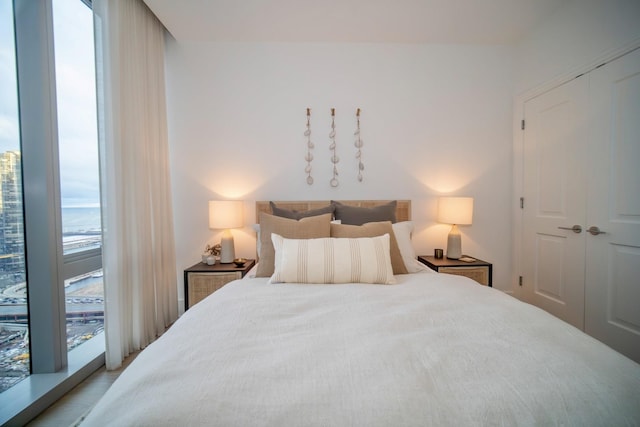 bedroom with a closet