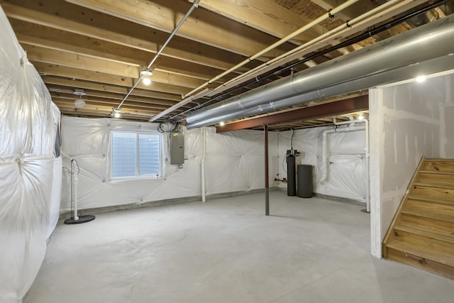 basement with electric panel