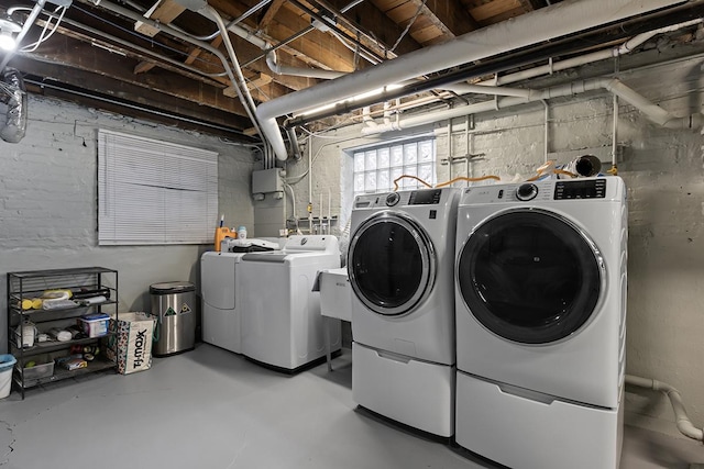 laundry room featuring washing machine and dryer