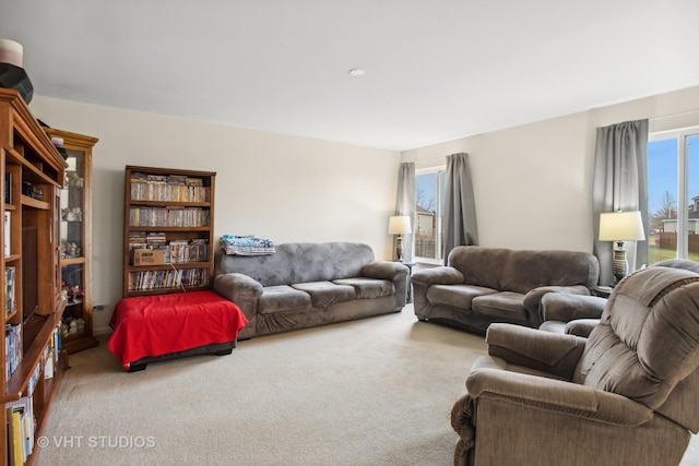 living room with carpet