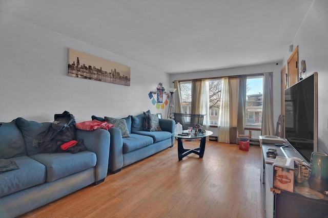 living room featuring hardwood / wood-style floors