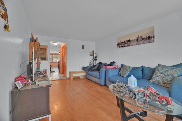 living room featuring hardwood / wood-style flooring