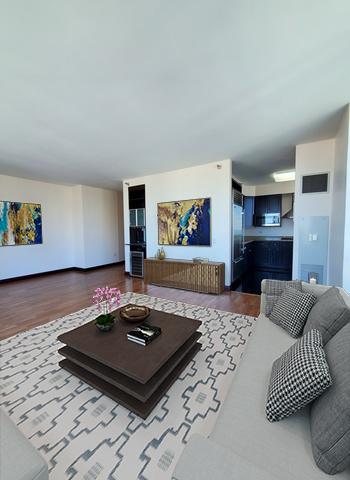 living room featuring wood-type flooring