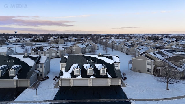 view of snowy aerial view