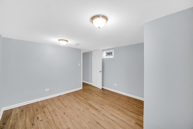 empty room featuring light wood-type flooring