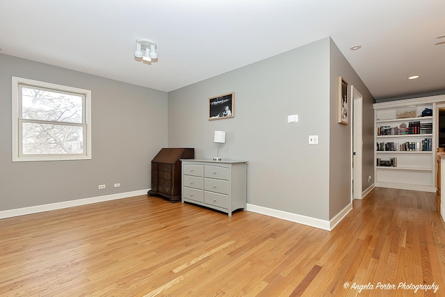 bedroom featuring light wood-type flooring