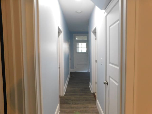 hall featuring dark hardwood / wood-style flooring