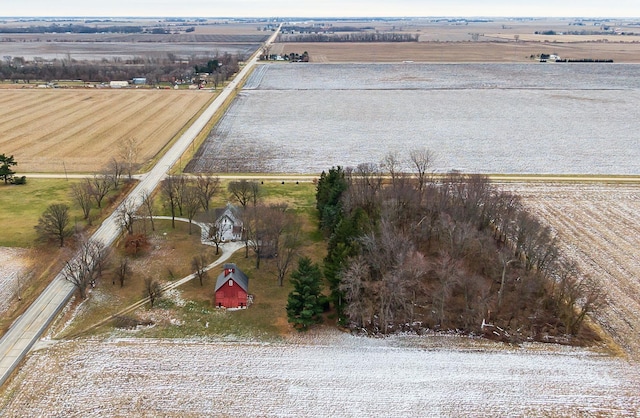 aerial view with a rural view