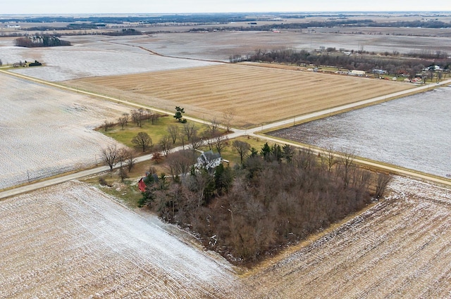 aerial view featuring a rural view