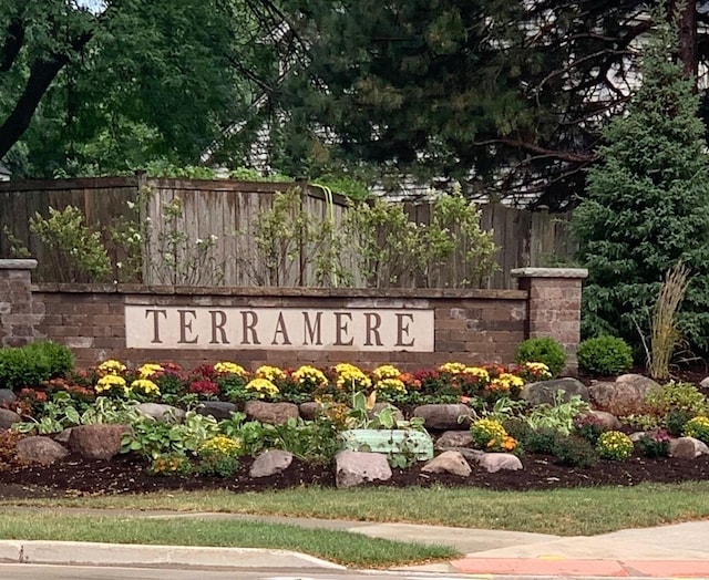 view of community sign