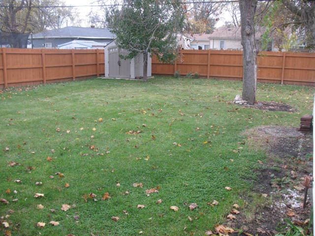 417 N Park Ave, Aurora, IL 60506 - view of yard with a storage shed