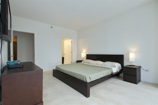 view of carpeted bedroom