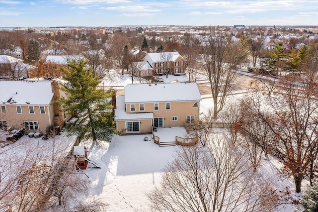 view of snowy aerial view