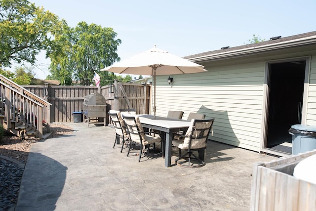 view of patio featuring grilling area