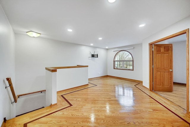 empty room featuring light wood-type flooring