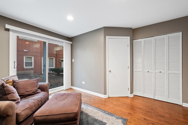 living room featuring hardwood / wood-style flooring