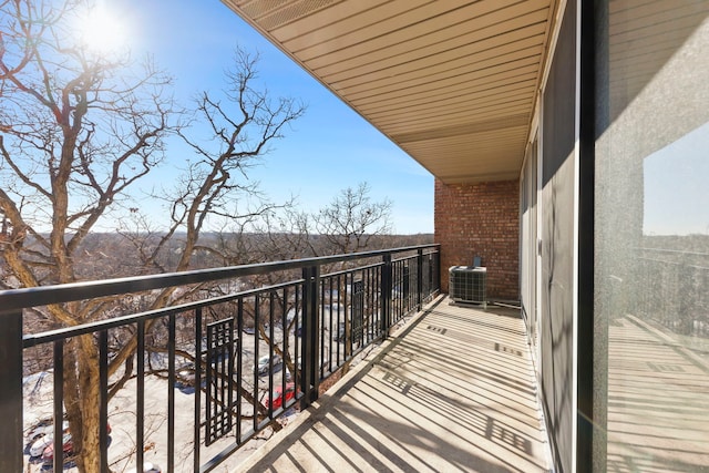 balcony with central AC unit