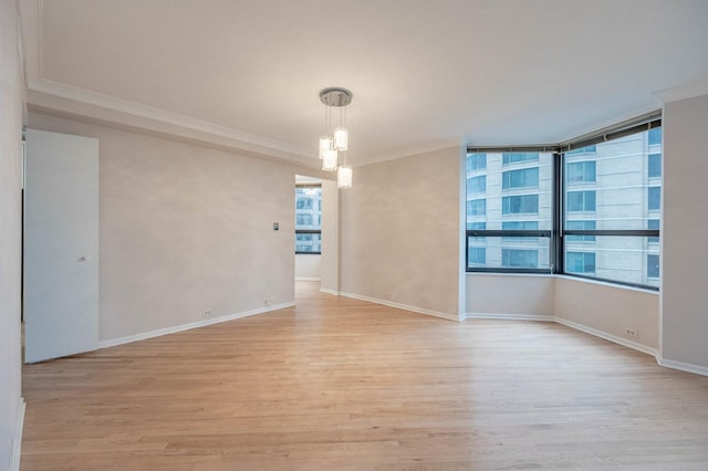 empty room with light wood-type flooring