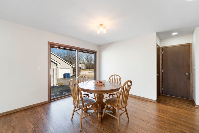 dining area featuring wood-type flooring