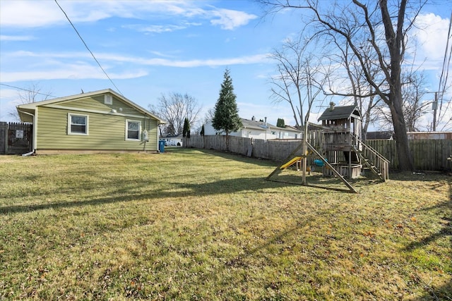 view of yard featuring a playground