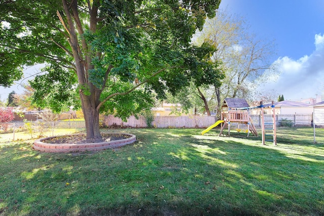 view of yard featuring a playground